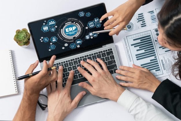 ERP business management software dashboard for enterprise resource planning, analytics, and workflow automation.