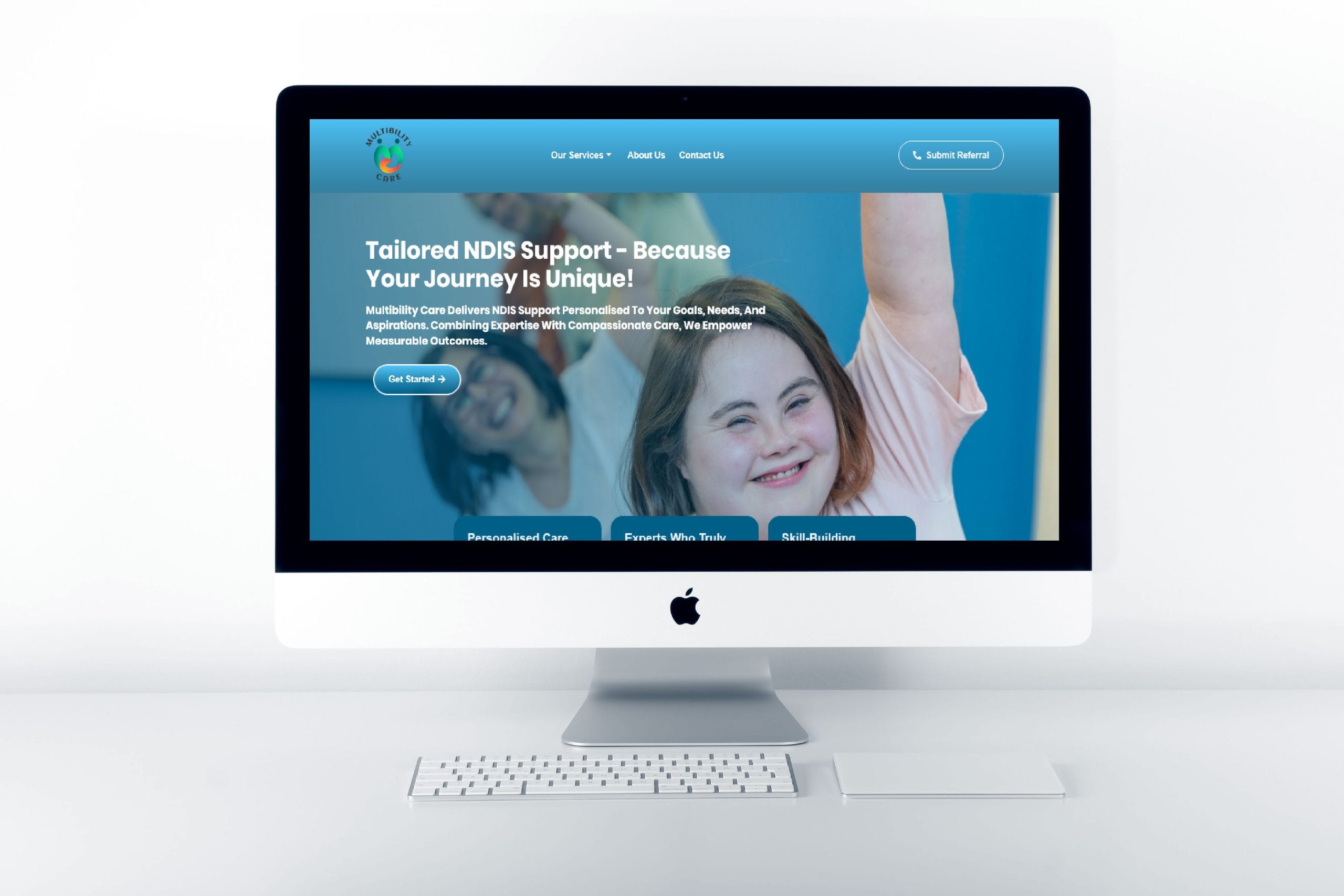 NDIS Website for Multibility Care 1 Multibility Care website displayed on a desktop computer
