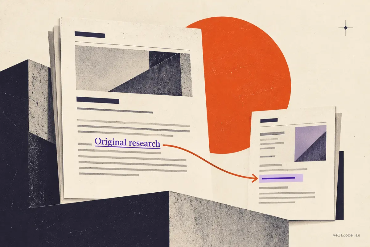 Editorial backlink connecting a relevant publication to original business research