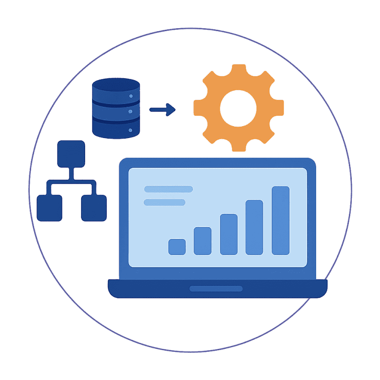 ERP training dashboard showing employee performance metrics, user activity, and system usage analytics.