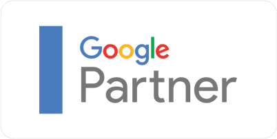 Google Partner badge logo showcasing certified Google marketing and advertising partnership.