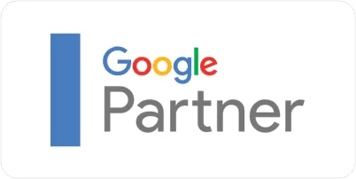 Google Partner badge logo showcasing certified Google marketing and advertising partnership.