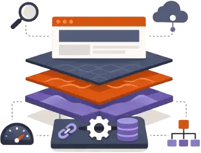 Technical SEO and search infrastructure layers illustration