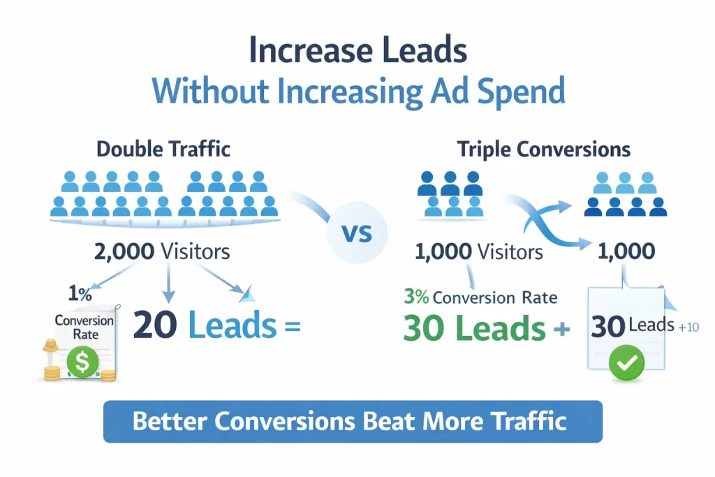 How to Get More Leads From Your Website Without Spending More on Ads 2 Increase leads without increasing ad spend by improving website conversion rate