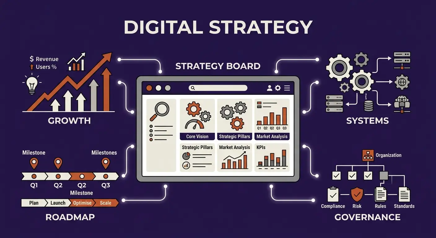 What We Do 5 Illustration representing digital strategy