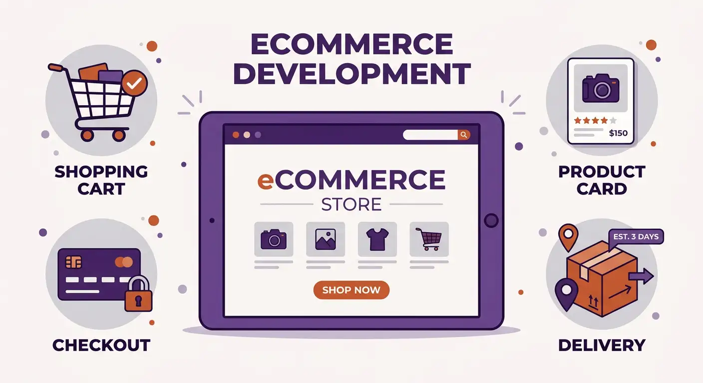 What We Do 2 Illustration representing eCommerce development