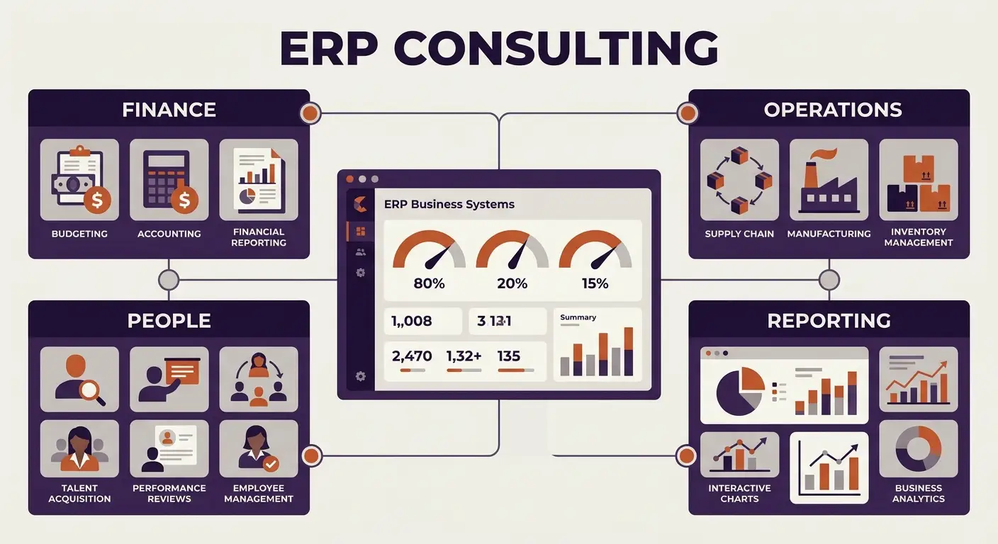What We Do 4 Illustration representing ERP consulting services
