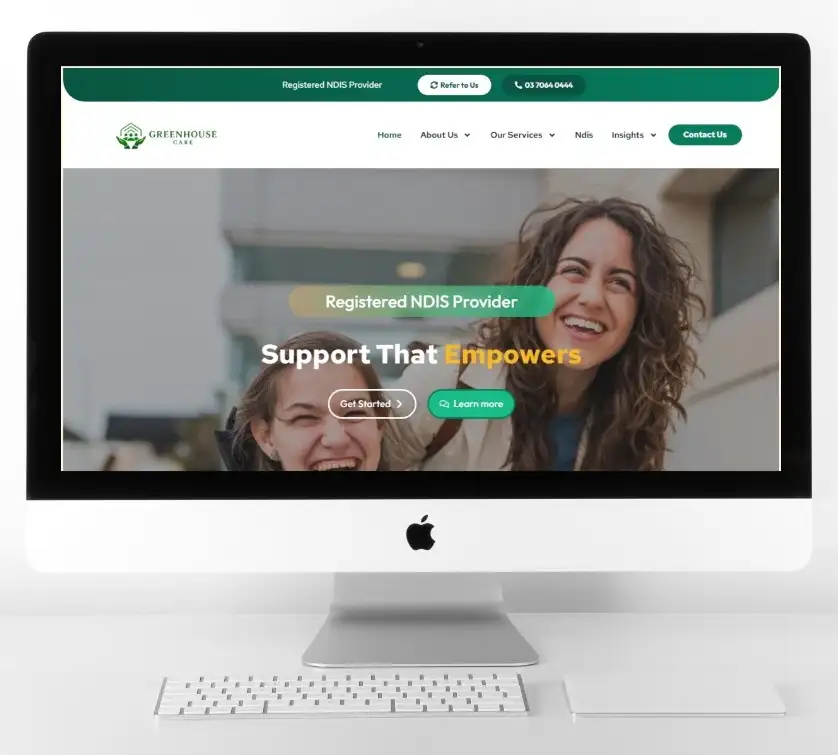 NDIS Website Design 5 GreenHouse Care NDIS provider website design with local SEO structure, clear service pages, and improved participant discoverability