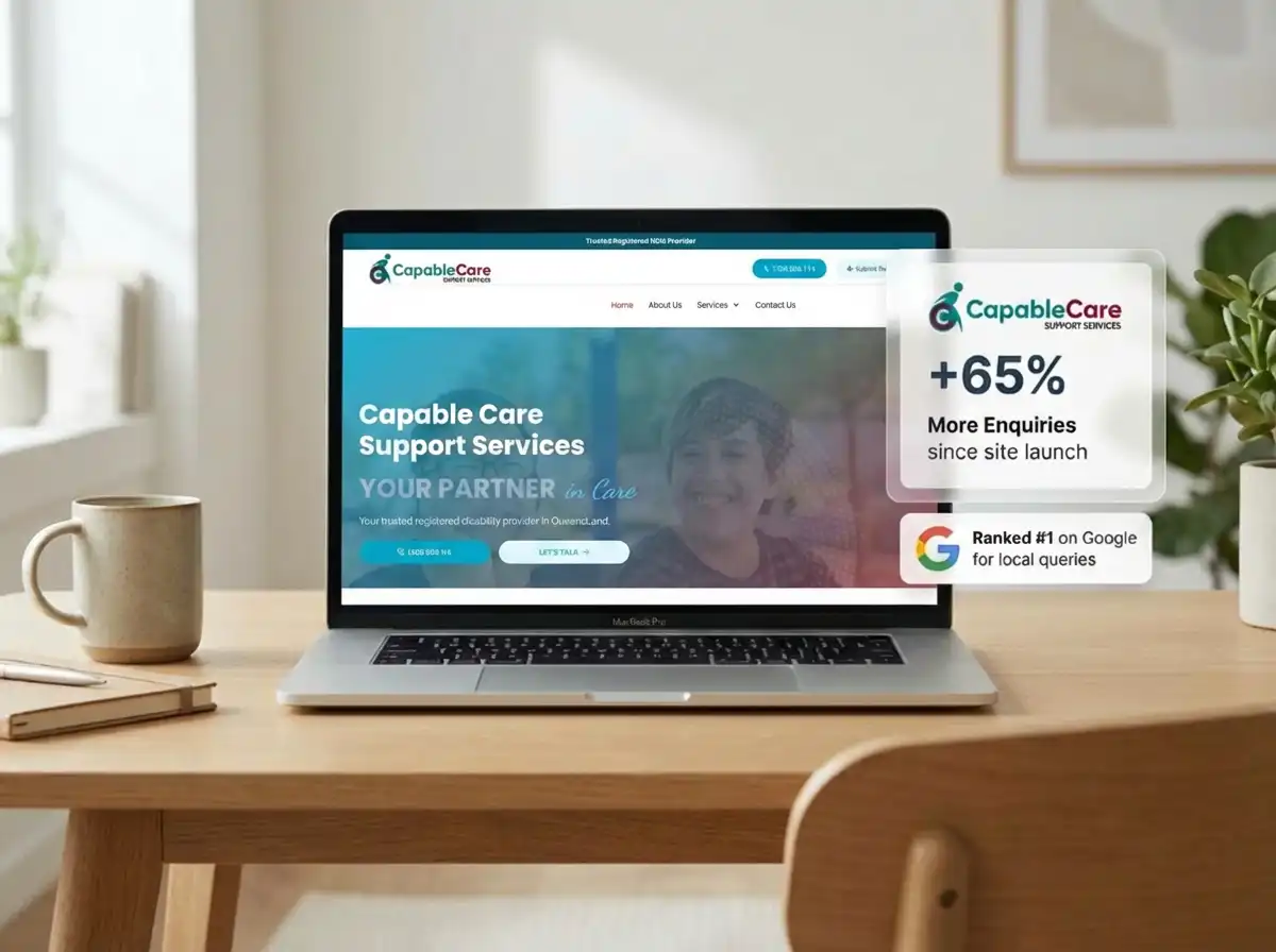 NDIS website design results showing improved enquiry performance and digital growth for Australian disability service providers