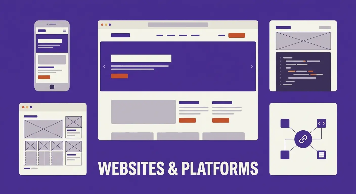 What We Do 1 Illustration representing websites and platforms development
