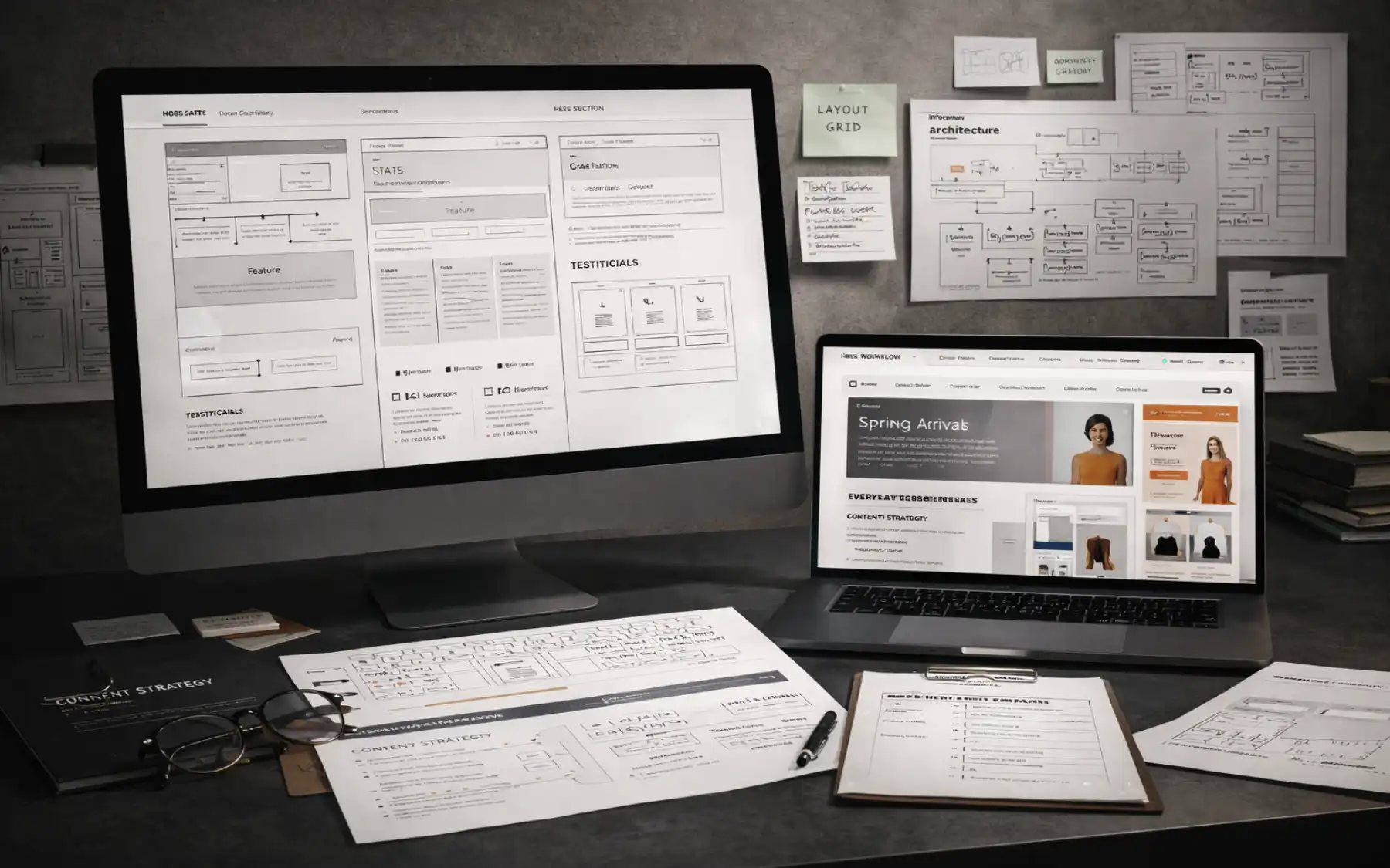 What is included in website pricing shown through website planning, UX, content strategy, and launch workflow